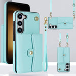Custodia telefono con slot per schede RFID e cordino per Samsung Galaxy S25+