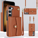 Custodia telefono con slot per schede RFID e cordino per Samsung Galaxy S25+