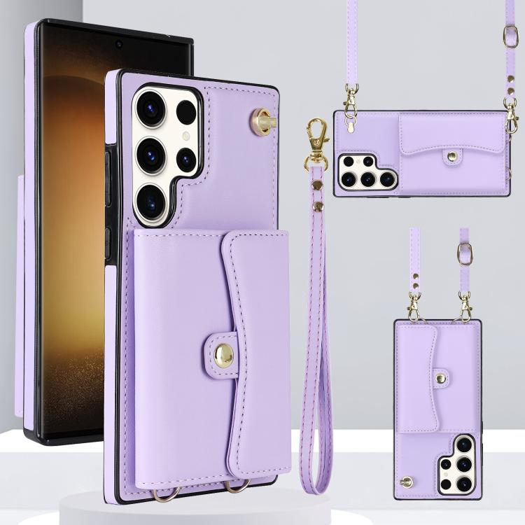 Custodia telefono con slot per schede RFID e cordino per Samsung Galaxy S25+