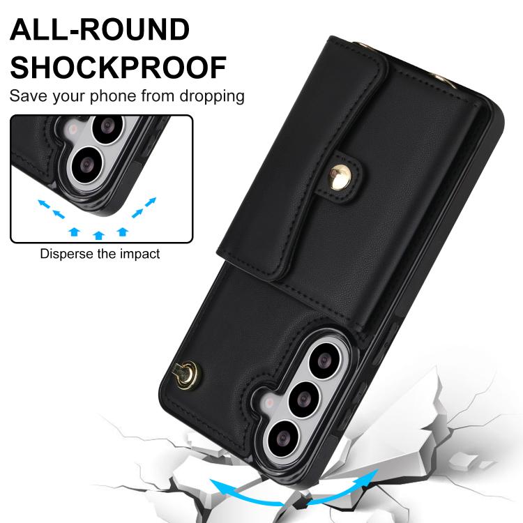 Custodia con slot per schede RFID e cordino per Samsung Galaxy S26+, S26 Ultra