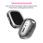 Custodia protettiva per PC con diamanti a doppia fila, For Fitbit Versa 3 / Versa Sense