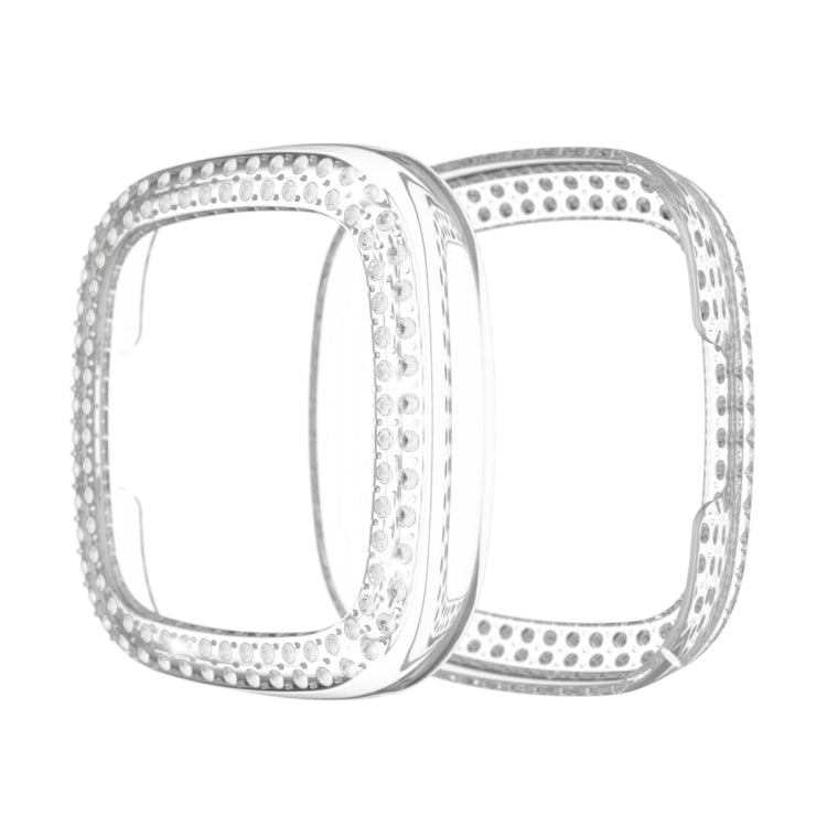 Custodia protettiva per PC con diamanti a doppia fila, For Fitbit Versa 3 / Versa Sense