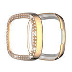 Custodia protettiva per PC con diamanti a doppia fila, For Fitbit Versa 3 / Versa Sense