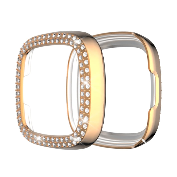 Custodia protettiva per PC con diamanti a doppia fila, For Fitbit Versa 3 / Versa Sense