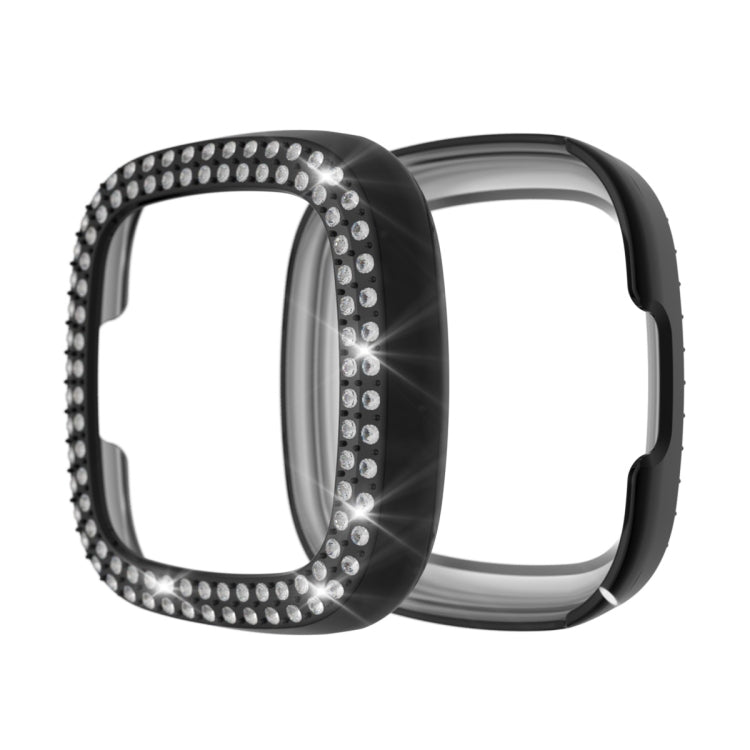 Custodia protettiva per PC con diamanti a doppia fila, For Fitbit Versa 3 / Versa Sense