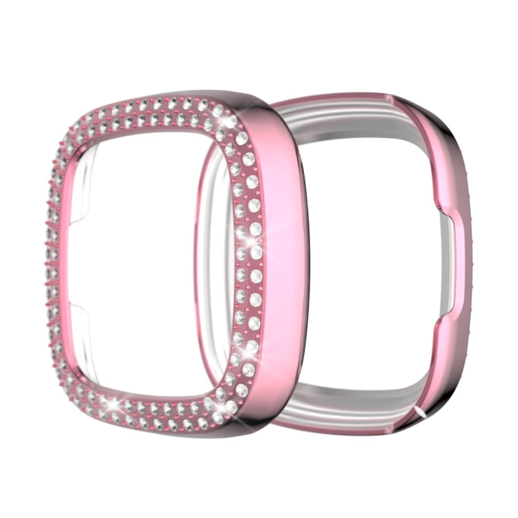 Custodia protettiva per PC con diamanti a doppia fila, For Fitbit Versa 3 / Versa Sense