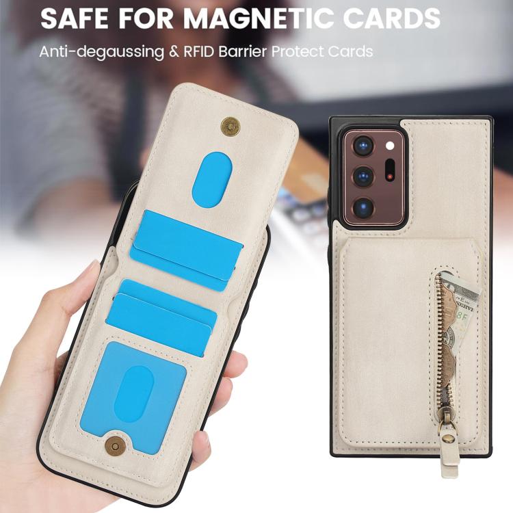 Custodia con cerniera e MagSafe in pelle per Samsung Galaxy Note20 Ultra e