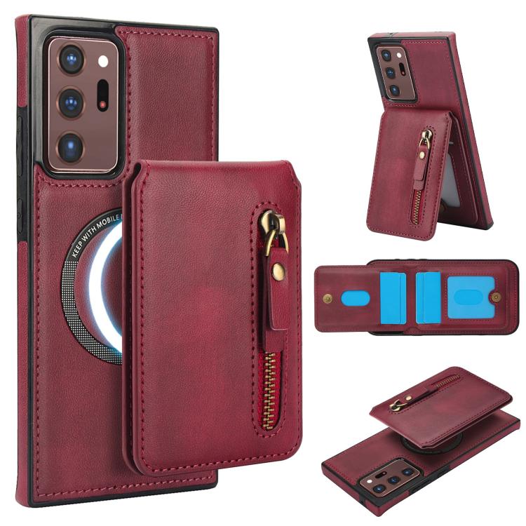 Custodia con cerniera e MagSafe in pelle per Samsung Galaxy Note20 Ultra e