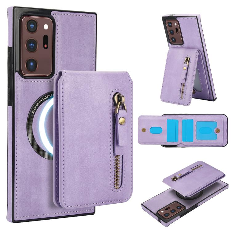Custodia con cerniera e MagSafe in pelle per Samsung Galaxy Note20 Ultra e