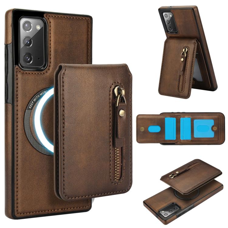 Custodia con cerniera e MagSafe in pelle per Samsung Galaxy Note20 Ultra e