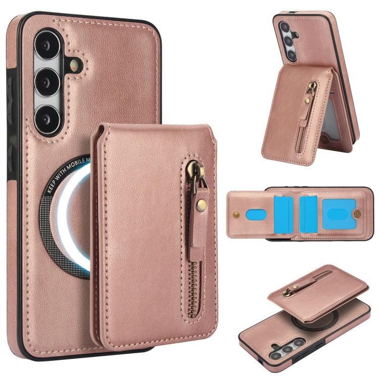 Custodia con cerniera e MagSafe in pelle per Samsung Galaxy S24 FE, Ultra e S24+