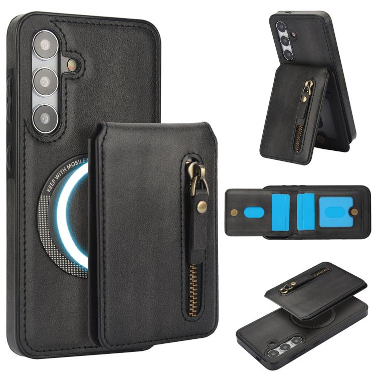 Custodia con cerniera e MagSafe in pelle per Samsung Galaxy S24 FE, Ultra e S24+