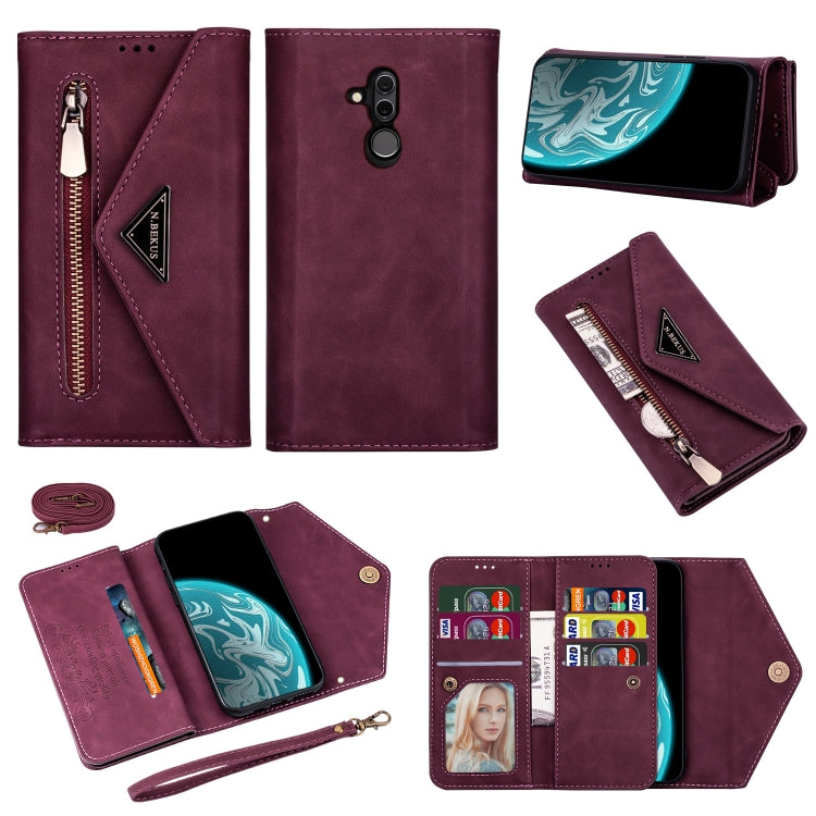 Custodia pelle flip orizzontale con cerniera per Huawei Mate 20 Lite / Maimang 7