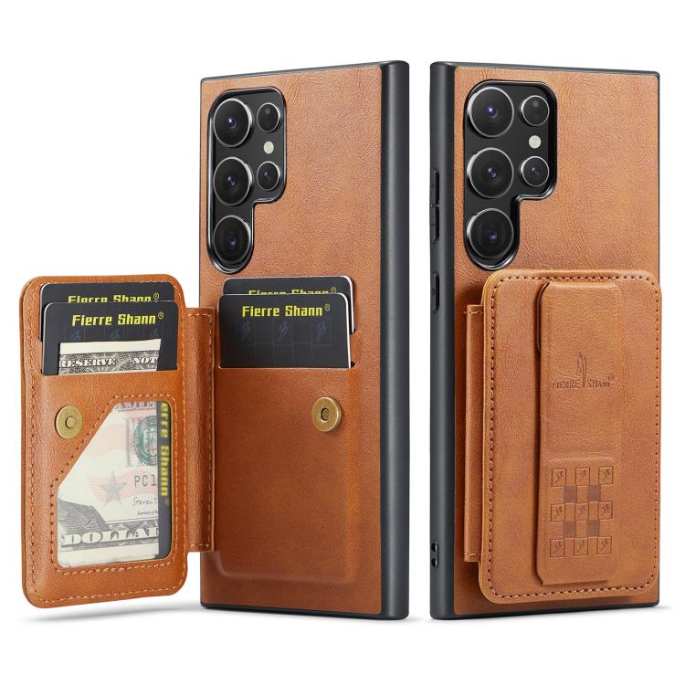 Custodia con porta carte in pelle per Samsung Galaxy S25+ e S25 Ultra 5G