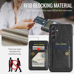 Custodia con porta carte in pelle per Samsung Galaxy S25+ e S25 Ultra 5G
