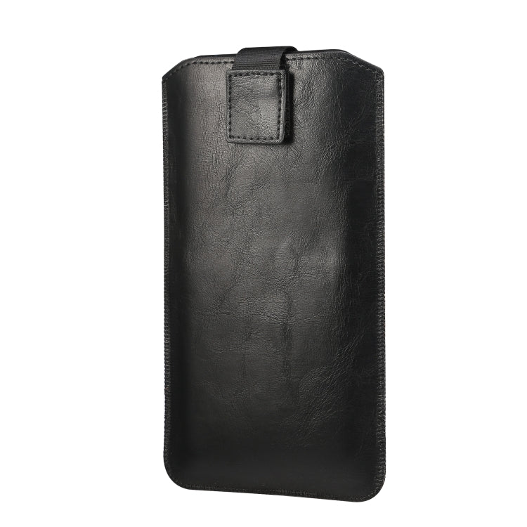 Custodia marsupio in pelle per smartphone 4.7-5.2 pollici nero