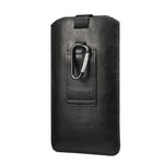Custodia marsupio in pelle per smartphone 4.7-5.2 pollici nero