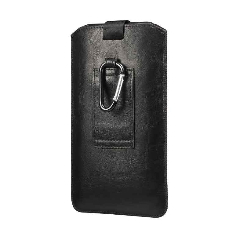 Custodia marsupio in pelle per smartphone 4.7-5.2 pollici nero