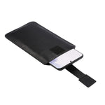 Custodia marsupio in pelle per smartphone 4.7-5.2 pollici nero