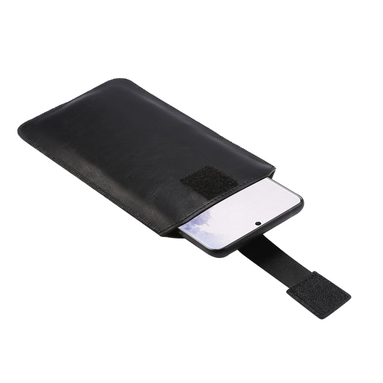 Custodia marsupio in pelle per smartphone 4.7-5.2 pollici nero
