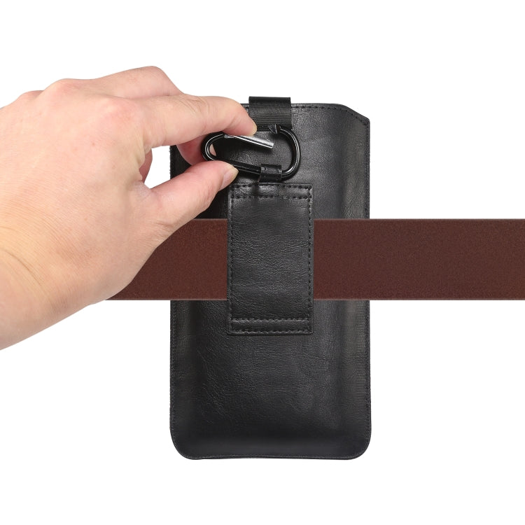 Custodia marsupio in pelle per smartphone 4.7-5.2 pollici nero