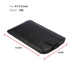 Custodia marsupio in pelle per smartphone 4.7-5.2 pollici nero