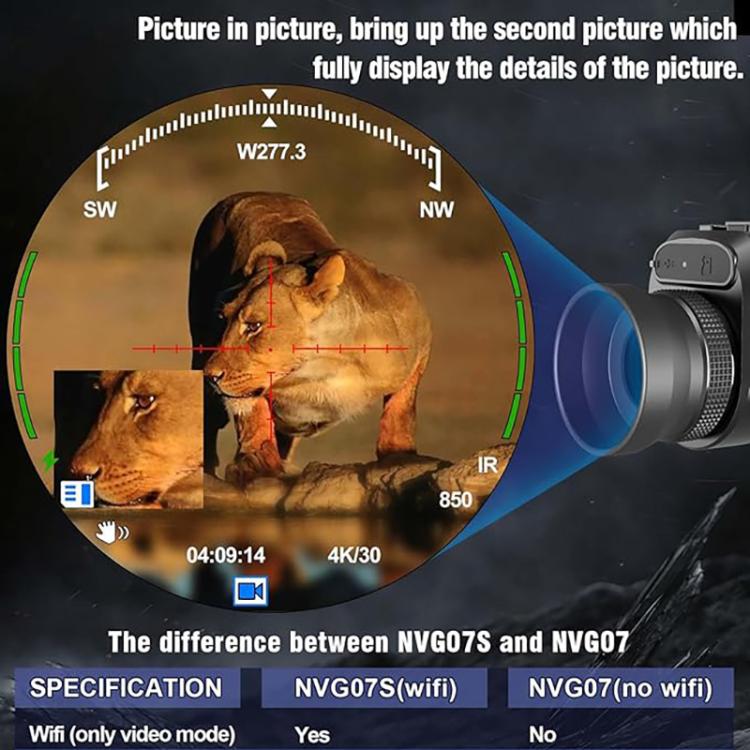 Monoculare NVG07S con schermo OLED 1,39" e visione notturna
