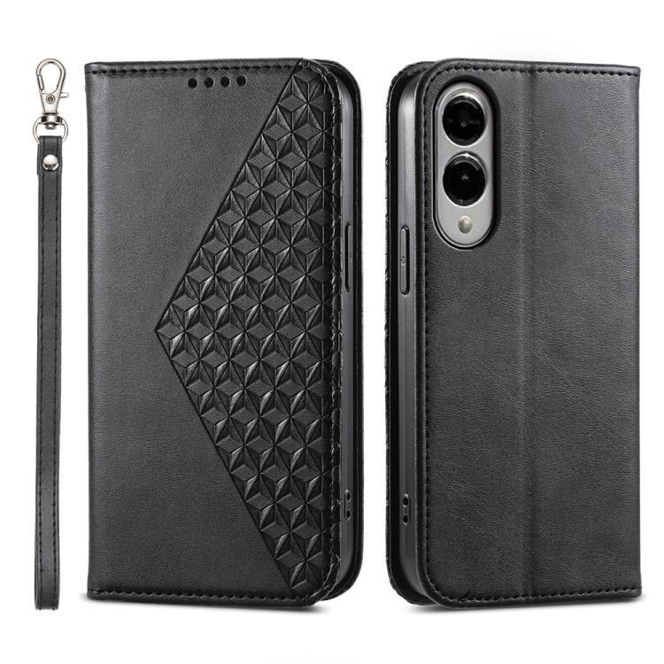 Custodia in pelle con texture a griglia cubica e chiusura magnetica per Galaxy