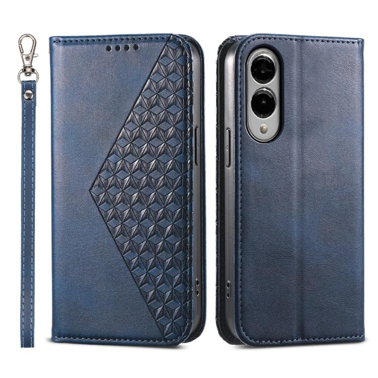 Custodia in pelle con texture a griglia cubica e chiusura magnetica per Galaxy