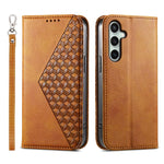 Custodia in pelle con texture a griglia cubica e chiusura magnetica per Galaxy