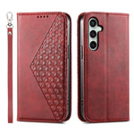 Custodia in pelle con texture a griglia cubica e chiusura magnetica per Galaxy