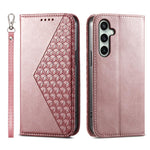 Custodia in pelle con texture a griglia cubica e chiusura magnetica per Galaxy
