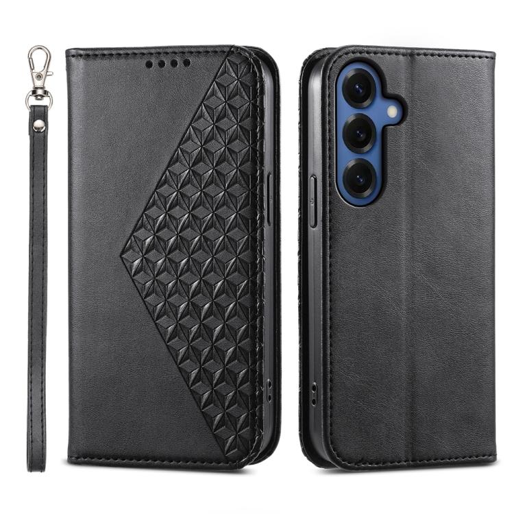 Custodia in pelle con texture a griglia cubica e chiusura magnetica per Galaxy