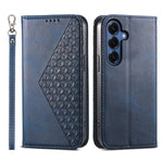 Custodia in pelle con texture a griglia cubica e chiusura magnetica per Galaxy