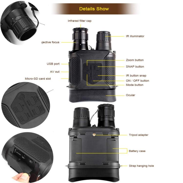 Binocolo digitale per visione notturna con schermo LCD 3 pollici