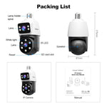 Lampadina con telecamera 4MP HD dual lens E27 IP66