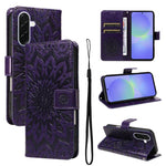 Custodia in pelle con motivo a girasole per Samsung Galaxy A57 5G, Samsung