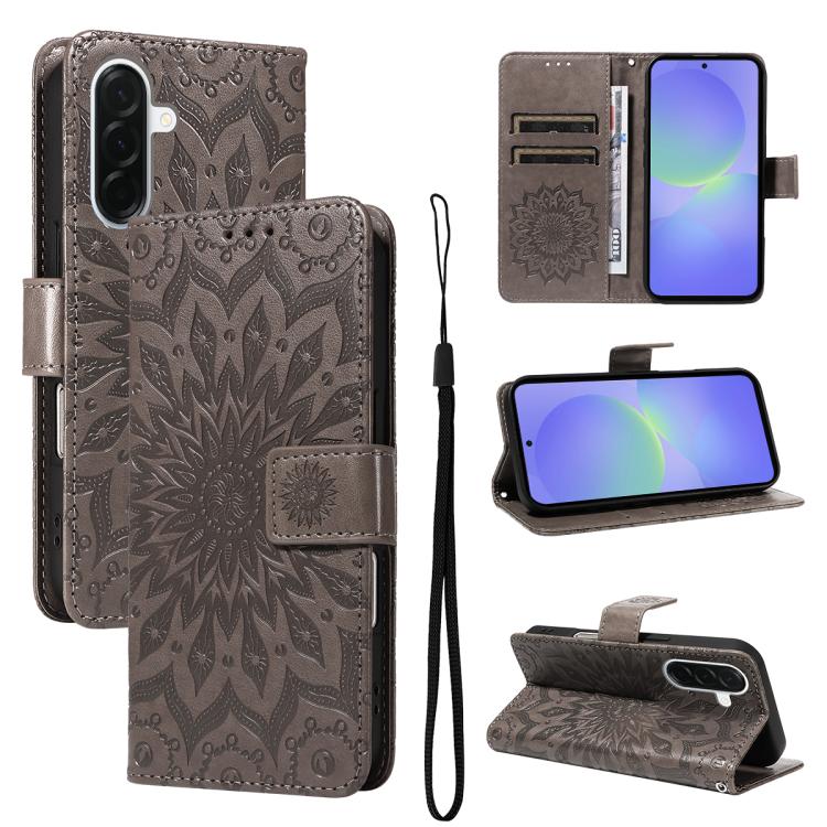 Custodia in pelle con motivo a girasole per Samsung Galaxy A57 5G, Samsung