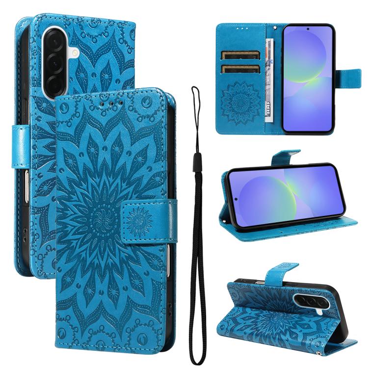 Custodia in pelle con motivo a girasole per Samsung Galaxy A57 5G, Samsung