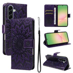 Custodia in pelle con motivo a girasole per Samsung Galaxy A57 5G, Samsung
