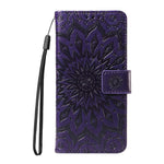Custodia in pelle con motivo a girasole per Samsung Galaxy A57 5G, Samsung