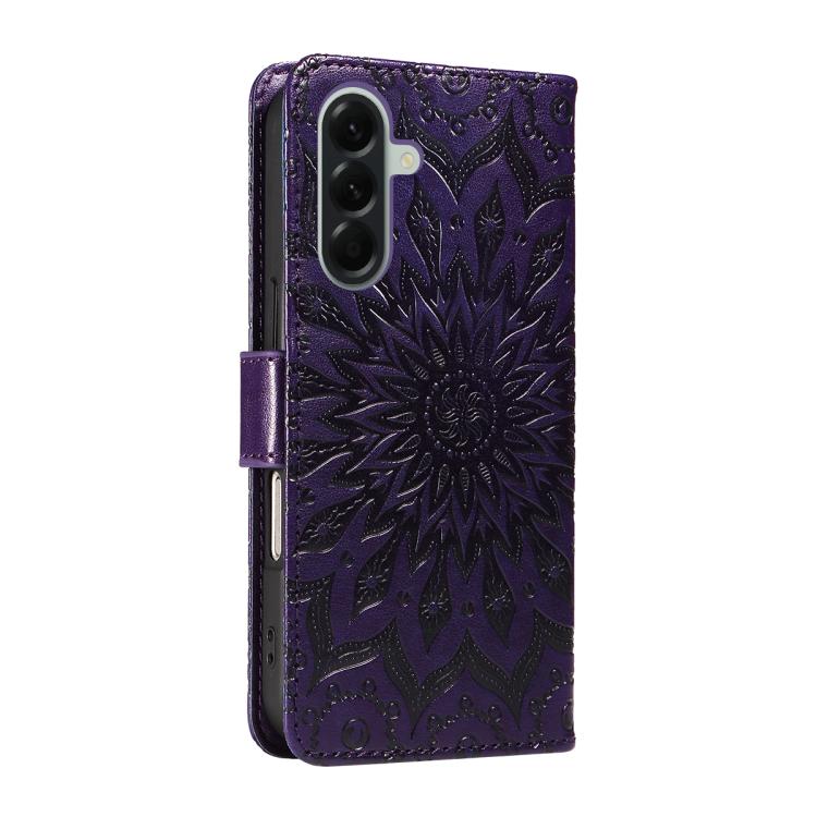 Custodia in pelle con motivo a girasole per Samsung Galaxy A57 5G, Samsung