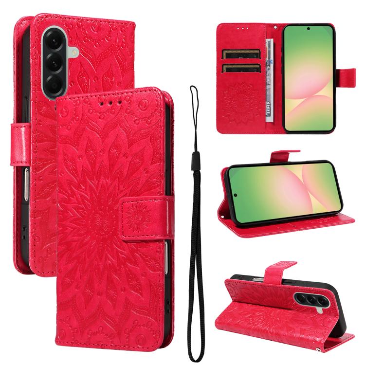 Custodia in pelle con motivo a girasole per Samsung Galaxy A57 5G, Samsung