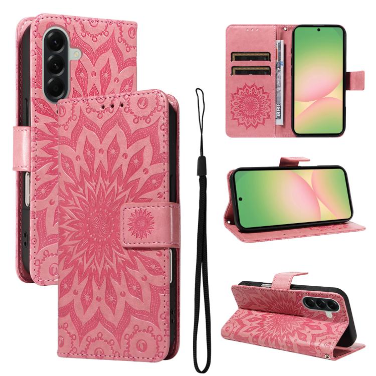 Custodia in pelle con motivo a girasole per Samsung Galaxy A57 5G, Samsung