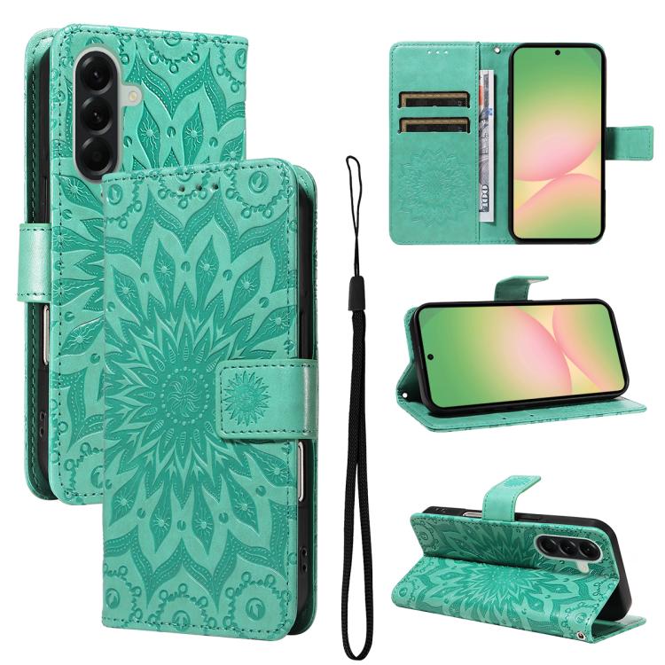 Custodia in pelle con motivo a girasole per Samsung Galaxy A57 5G, Samsung