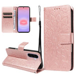 Custodia in pelle con motivo a girasole per Samsung Galaxy A57 5G, Samsung