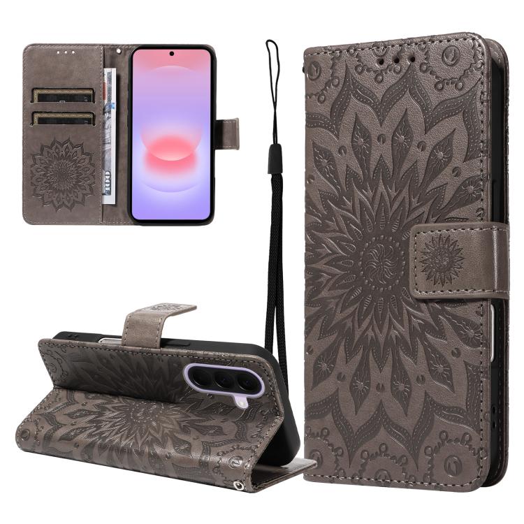 Custodia in pelle con motivo a girasole per Samsung Galaxy A57 5G, Samsung