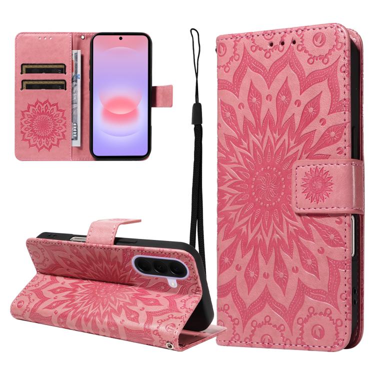 Custodia in pelle con motivo a girasole per Samsung Galaxy A57 5G, Samsung
