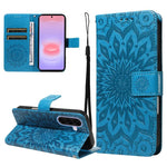Custodia in pelle con motivo a girasole per Samsung Galaxy A57 5G, Samsung