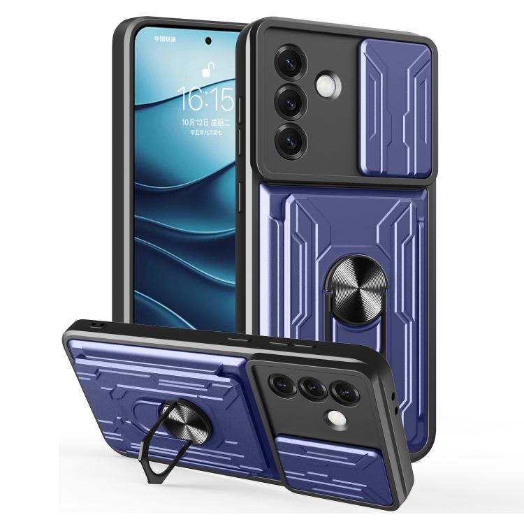 Custodia TPU PC con schermo scorrevole e slot per carte per Samsung Galaxy S25